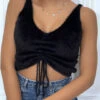 Crop Top Noir Duveteux à Ficelle Réglable -Default Template 5 crop top noir duveteux a ficelle reglable