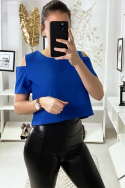 Crop Top Royal épaules Dénudé Avec Fermeture Au Dos F 2275