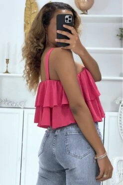 Haut Fuschia à Volants Et Bretelles Croisées -Default Template 5 haut fuschia a volants et bretelles croisees 2