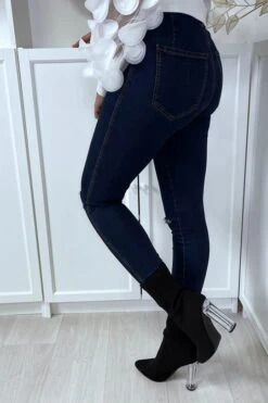 Jean Slim Bleu Brut Lacéré Aux Genoux -Default Template 5 jean slim bleu brut lacere aux genoux 8