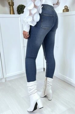 Jean Slim Bleu Délavé Sur Les Cuisses à Poches Arrières -Default Template 5 jean slim bleu delave sur les cuisses a poches arrieres 4