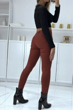 Jean Slim Cognac Extensible Avec Poches Et Fermeture Zip -Default Template 5 jean slim cognac extensible avec poches et fermeture zip 1