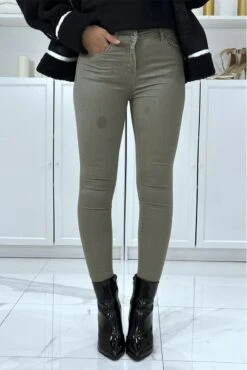 Jean Slim Kaki Extensible Avec Poches Et Fermeture Zip -Default Template 5 jean slim kaki extensible avec poches et fermeture zip 1