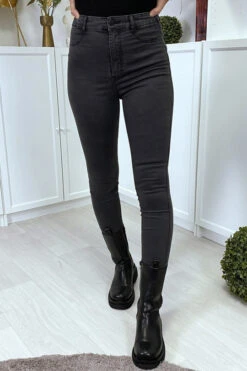 Jean Slim Noir Délavé Taille Haute -Default Template 5 jean slim noir delave taille haute 1