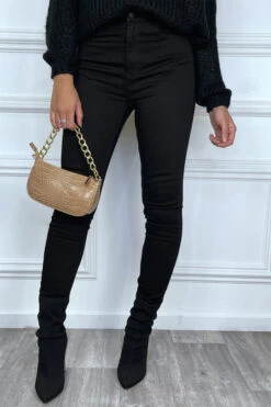 Jean Slim Noir Taille Haute Avec Poches -Default Template 5 jean slim noir taille haute avec poches 2