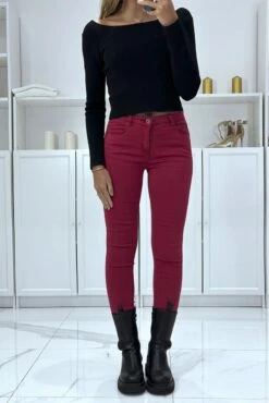Jean Slim Rouge Extensible Avec Poches Et Fermeture Zip -Default Template 5 jean slim rouge extensible avec poches et fermeture zip 2