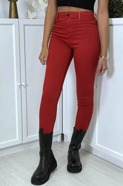 Jean Slim Rouge Taille Haute Avec Poches Arrières -Default Template 5 jean slim rouge taille haute avec poches arrieres 5