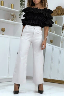 Jeans évasé Beige Taille Haute -Default Template 5 jeans evase beige taille haute 1