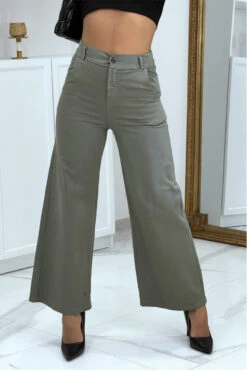 Jeans évasé Kaki Taille Haute -Default Template 5 jeans evase kaki taille haute 3