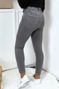 Jeans Gris En Taille Haute Très Extensible Avec Poches -Default Template 5 jeans gris en taille haute tres extensible avec poches 5