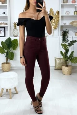 Jeans Slim En Bordeaux Avec Fausse Poches à L'avant -Default Template 5 jeans slim en bordeaux avec fausse poches a l avant 2