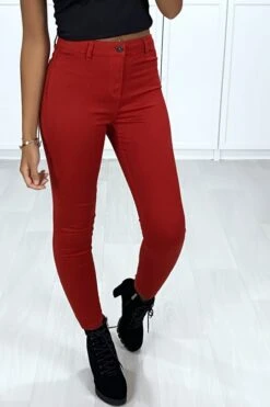 Jeans Slim Rouge Très Extensible Avec Poches à L'arrière -Default Template 5 jeans slim rouge tres extensible avec poches a l arriere 2