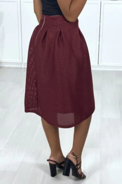 Jupe 3/4 Bordeaux Doublé Avec Plis à La Taille -Default Template 5 jupe 34 bordeaux double avec plis a la taille 2
