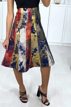 Jupe 3/4 Motif Moutarde Et Doré En Jacquard -Default Template 5 jupe 34 motif moutarde et dore en jacquard 2