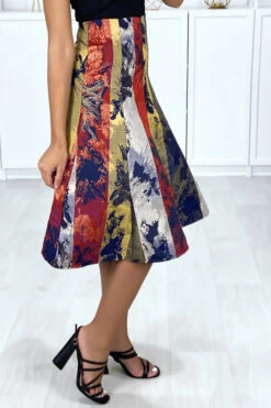 Jupe 3/4 Motif Moutarde Et Doré En Jacquard -Default Template 5 jupe 34 motif moutarde et dore en jacquard 3