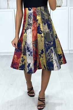 Jupe 3/4 Motif Moutarde Et Doré En Jacquard -Default Template 5 jupe 34 motif moutarde et dore en jacquard 5