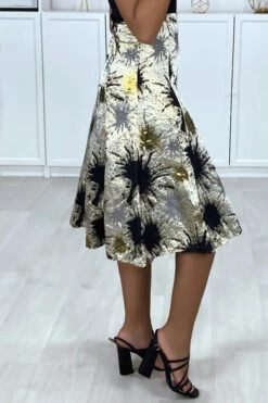 Jupe 3/4 Motif Noir Et Doré En Jacquard -Default Template 5 jupe 34 motif noir et dore en jacquard 4