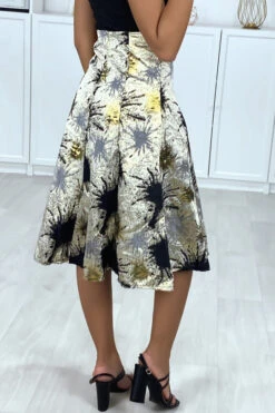 Jupe 3/4 Motif Noir Et Doré En Jacquard -Default Template 5 jupe 34 motif noir et dore en jacquard 5