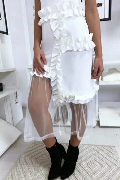 Jupe Blanche Très Chic à Volant Et Tulle -Default Template 5 jupe blanche tres chic a volant et tulle 2