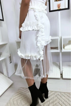 Jupe Blanche Très Chic à Volant Et Tulle -Default Template 5 jupe blanche tres chic a volant et tulle 3