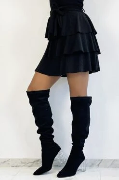 Jupe Courte à Volant Et Paillettes Noire -Default Template 5 jupe courte a volant et paillettes noire 2