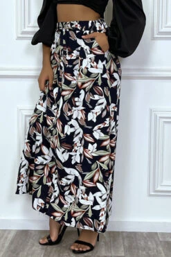 Jupe Longue Marine Fleuri Avec Boutons -Default Template 5 jupe longue marine fleuri avec boutons 3