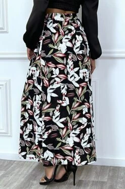 Jupe Longue Noir Fleuri Avec Boutons -Default Template 5 jupe longue noir fleuri avec boutons 5