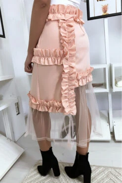 Jupe Rose Très Chic à Volant Et Tulle -Default Template 5 jupe rose tres chic a volant et tulle 3