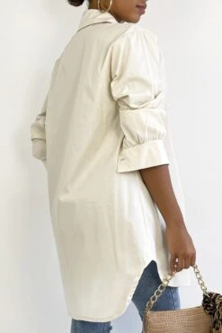 Longue Chemise Beige Très Tendance En Coton -Default Template 5 longue chemise beige tres tendance en coton 2