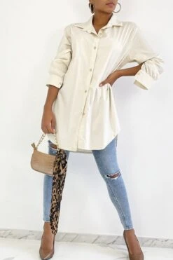 Longue Chemise Beige Très Tendance En Coton -Default Template 5 longue chemise beige tres tendance en coton 4