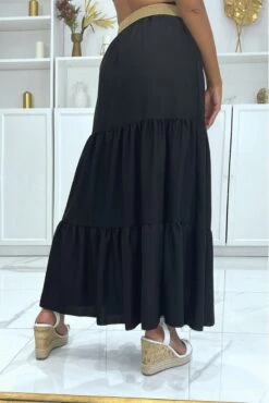 Longue Jupe Noire Style Bohème Chic Avec Magnifique Ceinture Effet Paille à Fermoir Rond -Default Template 5 longue jupe noire style boheme chic avec magnifique ceinture effet paille a fermoir rond 2