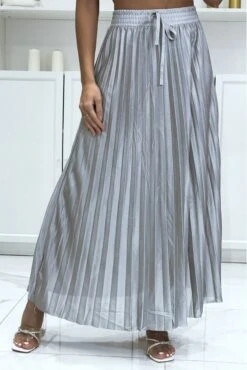 Longue Jupe Plissé Satiné Gris Très Chic -Default Template 5 longue jupe plisse satine gris tres chic 1