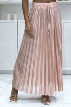 Longue Jupe Plissé Satiné Rose Très Chic -Default Template 5 longue jupe plisse satine rose tres chic 1