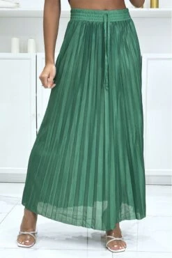 Longue Jupe Plissé Satiné Vert Très Chic -Default Template 5 longue jupe plisse satine vert tres chic 2