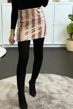 Mini Jupe à Rayure Rose En Sequin -Default Template 5 mini jupe a rayure rose en sequin 2