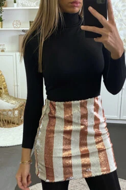 Mini Jupe à Rayure Rose En Sequin -Default Template 5 mini jupe a rayure rose en sequin 3