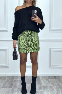 Mini Jupe Droite Zebré Verte -Default Template 5 mini jupe droite zebre verte 3