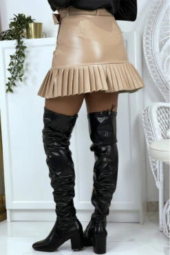 Mini Jupe Plissé Beige Avec Ceinture -Default Template 5 mini jupe plisse beige avec ceinture 2