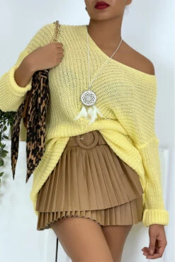 Mini Jupe Plissé En Simili Camel Avec Ceinture -Default Template 5 mini jupe plisse en simili camel avec ceinture 5