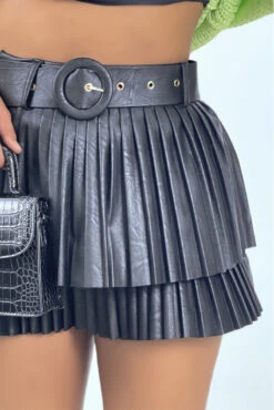 Mini Jupe Plissé En Simili Noire Avec Ceinture -Default Template 5 mini jupe plisse en simili noire avec ceinture 3