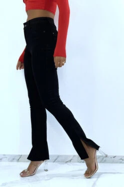 Pantalon Jeans Noir Avec Fente Sur Les Côtés -Default Template 5 pantalon jeans noir avec fente sur les cotes 4