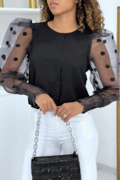 Petite Blouse Noire à Manches Ballons -Default Template 5 petite blouse noire a manches ballons 3