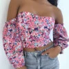 Top à épaule Dénudée Fleuri Violet -Default Template 5 top a epaule denudee fleuri violet