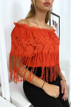 Top Bardot Rouge à Dentelles -Default Template 5 top bardot rouge a dentelles 3