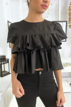 Top Court à Volants Noir -Default Template 5 top court a volants noir 3