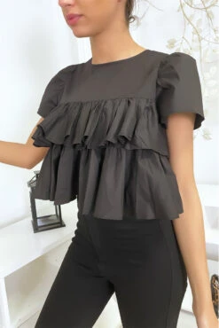 Top Court à Volants Noir -Default Template 5 top court a volants noir 4