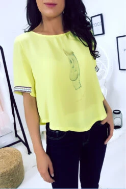 Top Jaune à Motif Imprimé Et Broderies Aux Manches F5561 -Default Template 5 top jaune a motif imprime et broderies aux manches f5561 5
