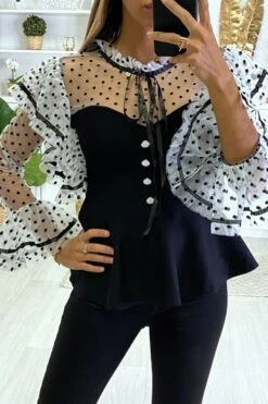 Top Noir Super Chic à Petit Pois -Default Template 5 top noir super chic a petit pois 3